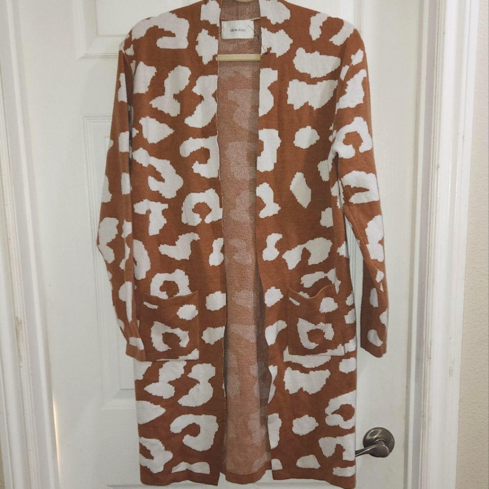 NWOT Idem Ditto Animal Print Duster Cardigan - M